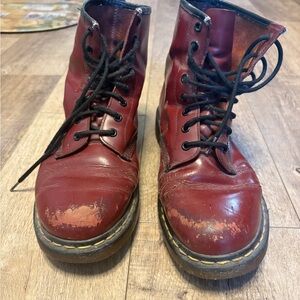 Vintage Dr. Martens Red Leather Boots